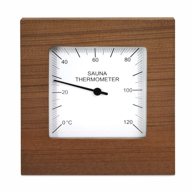 Bastutermometer kvadratisk ceder